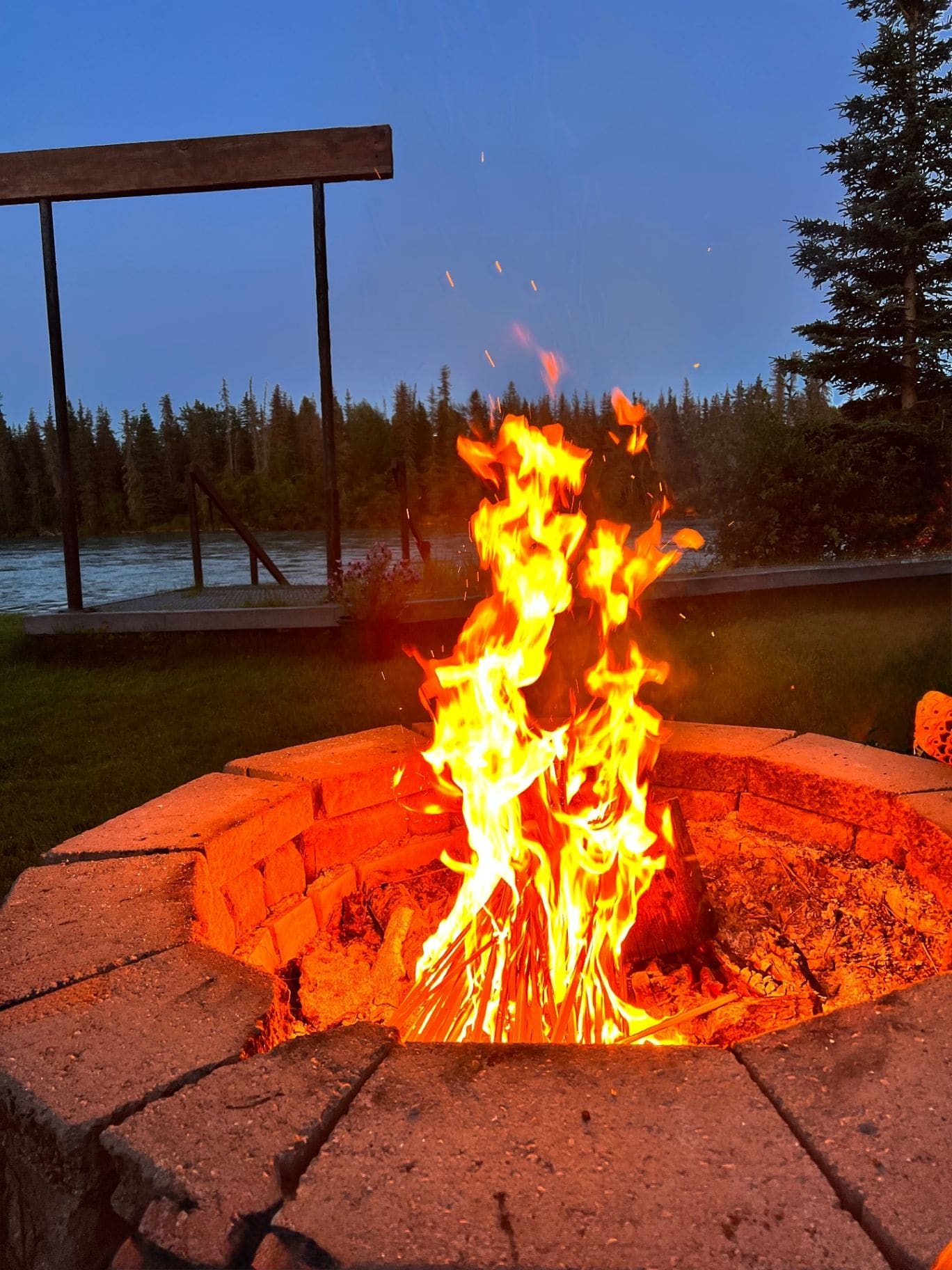 Riverside campfire